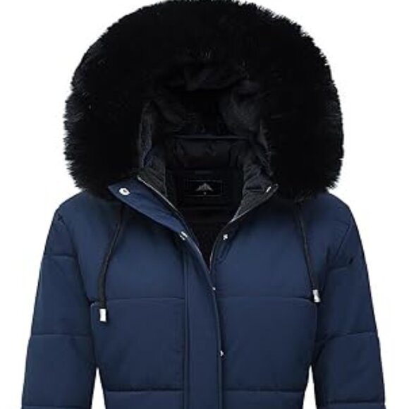 NWOT MOERDENG Women's Long Winter Down Coat Fleece Line Parka Puffer Coat Sz M - Picture 1 of 10